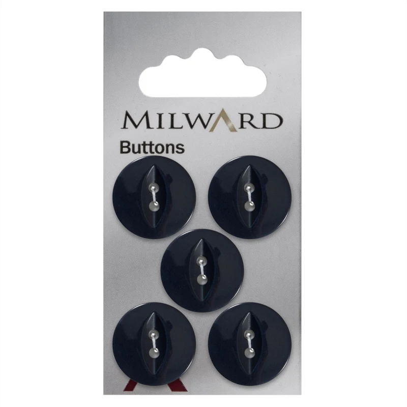 Milward Parelmoer Knoop Donkerblauw 19mm (5 stuks)