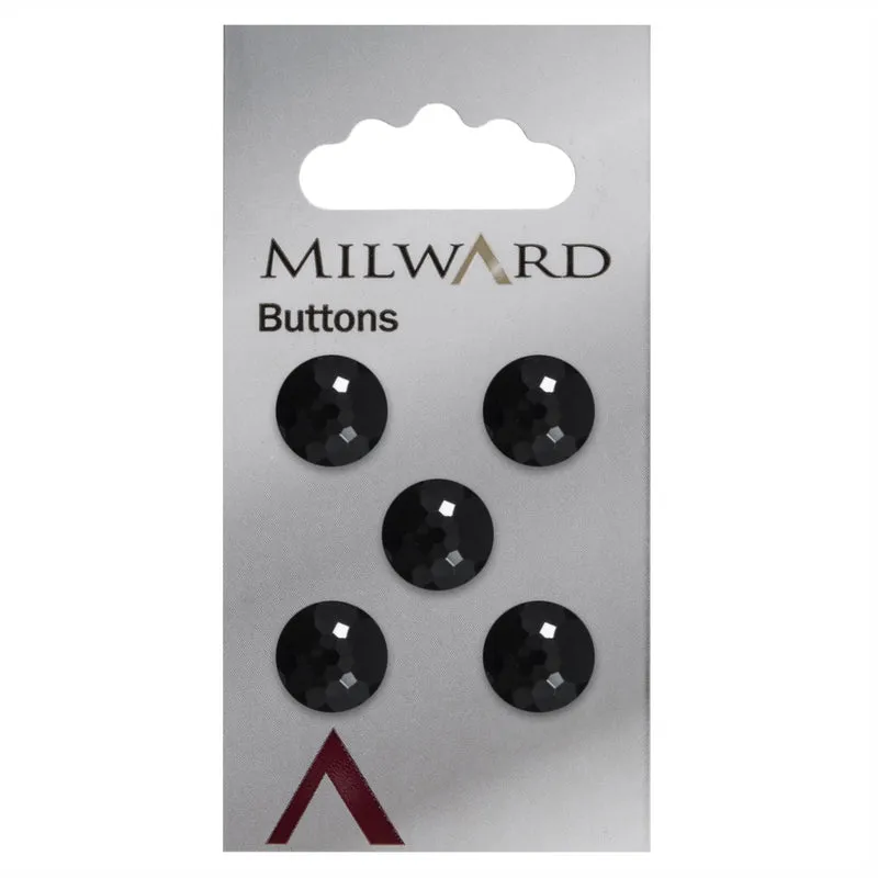 Milward Glans Knoop met Werkje Zwart 12mm (5 stuks)