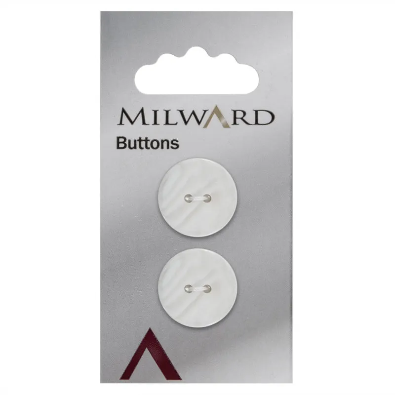 Milward Parelmoer Knoop Wit 20mm (2 stuks)