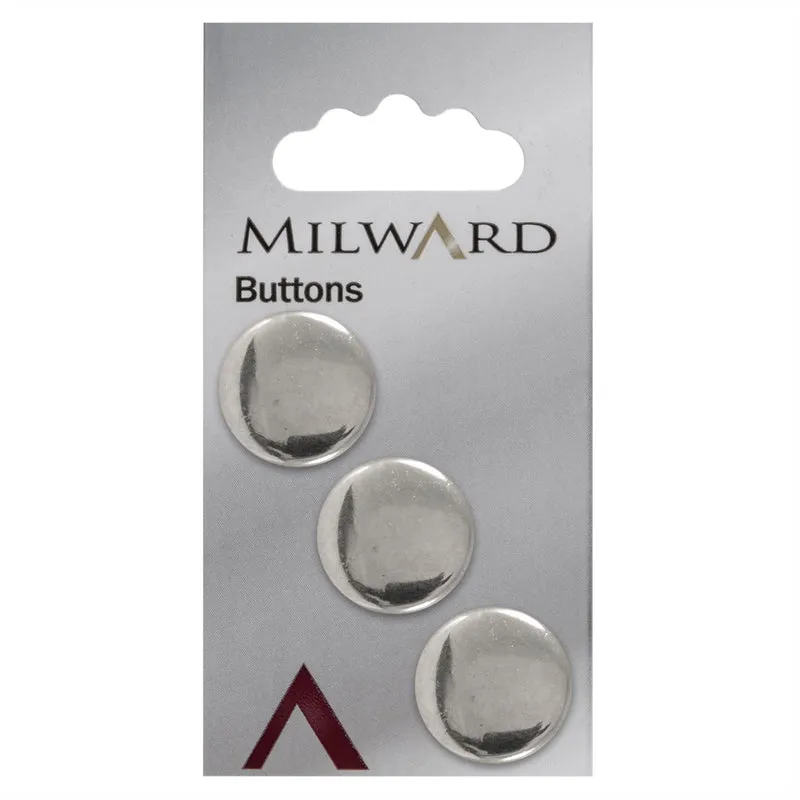 Milward Metalen Knoop Zilver 20mm (3 stuks)