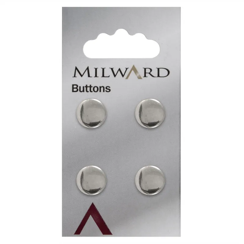 Milward Metalen Knoop Zilver 12mm (4 stuks)
