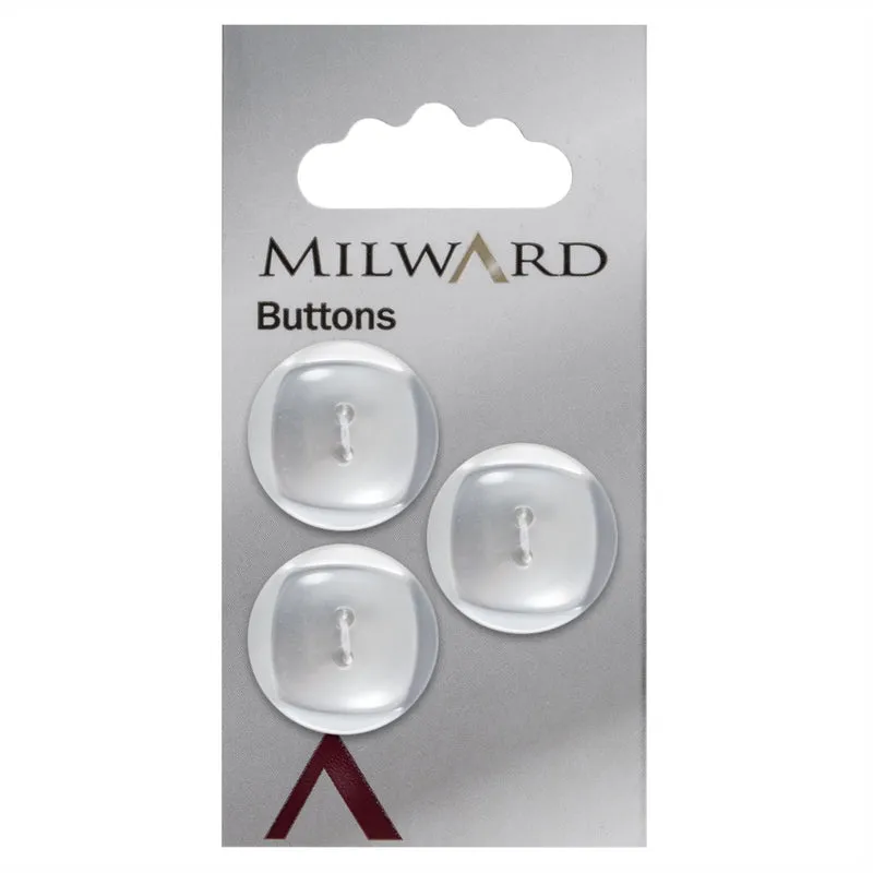 Milward Glans Knoop Wit 21mm (3 stuks)