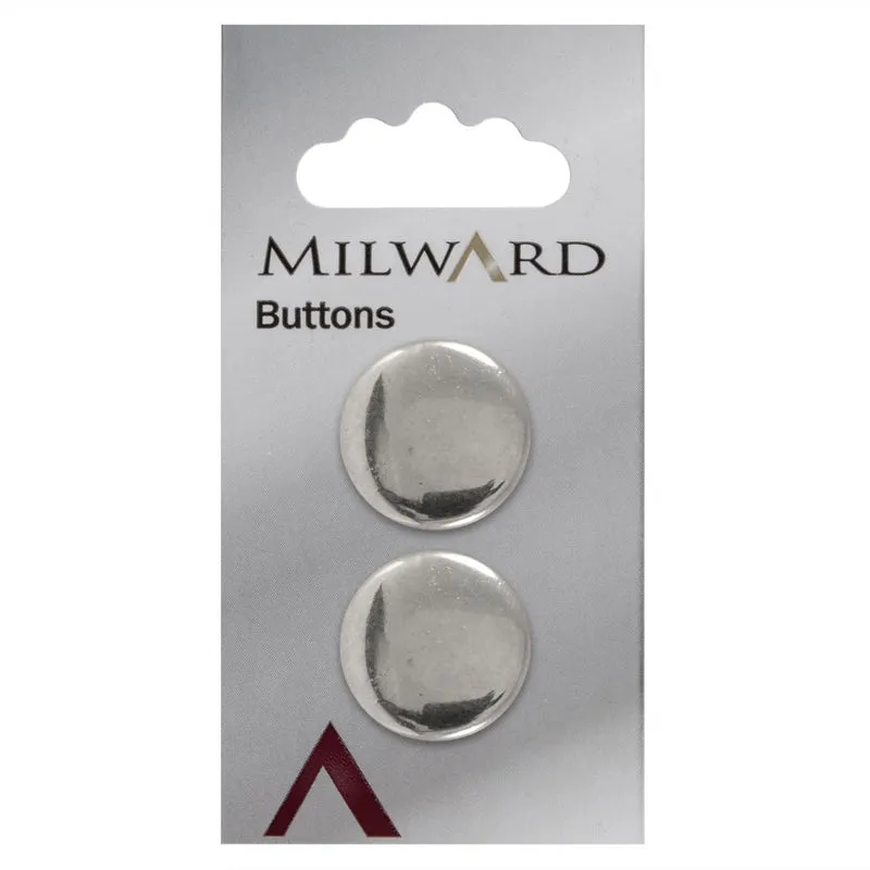 Milward Metalen Knoop Zilver 22mm (2 stuks)
