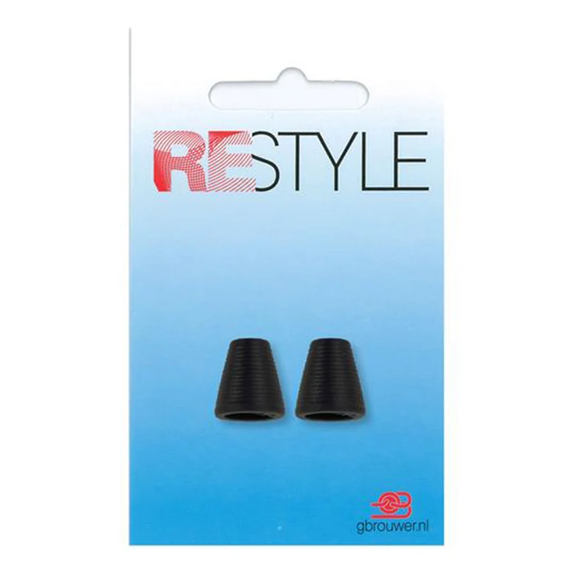 Restyle Koorddop Kunststof 2 stuks 000 Zwart