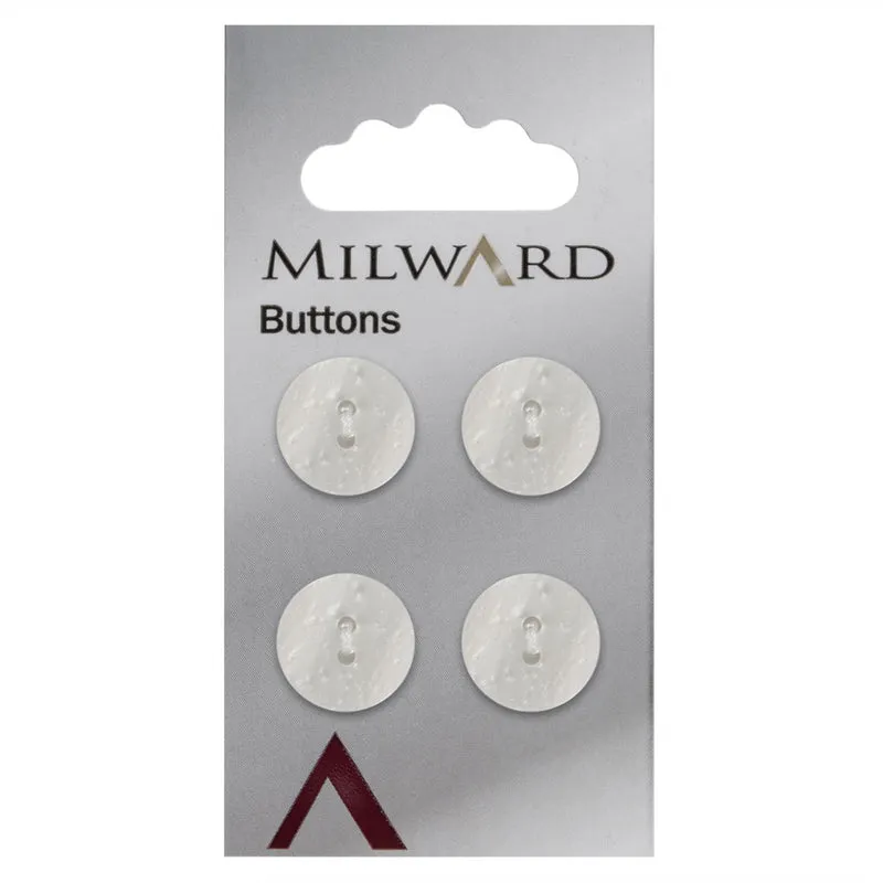 Milward Licht Golvende Parelmoer Knoop Wit 15mm (4 stuks)