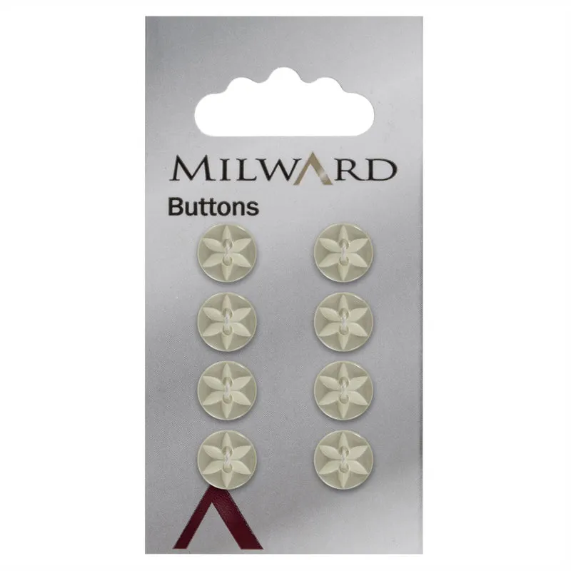 Milward Knoop Geel Glans Bloem/Ster 10mm (8 stuks)