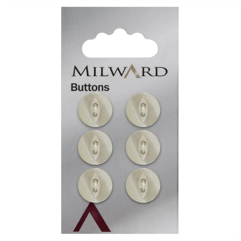 Milward Parelmoer Knoop Naturel 13mm (6 stuks)