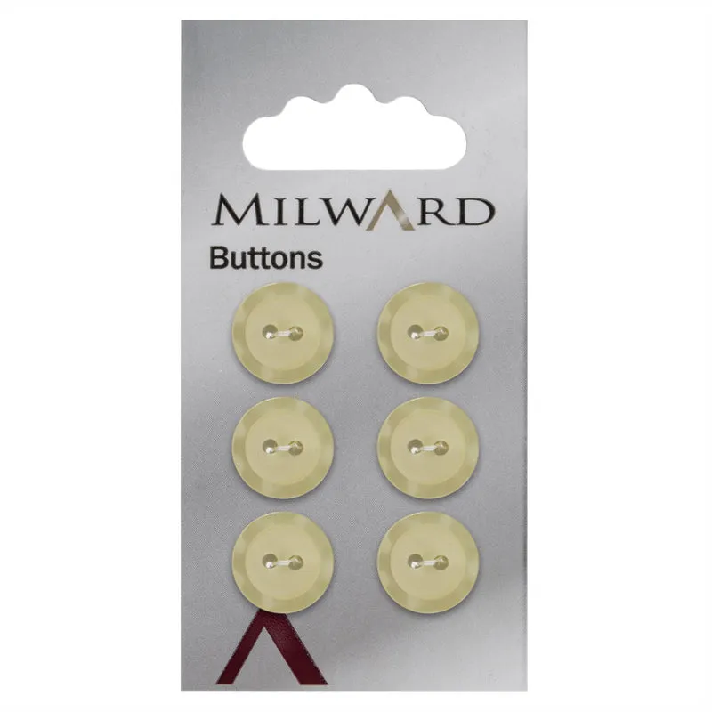 Milward Knoop Lichtgeel Met Parelmoer Rand 13mm (6 stuks)