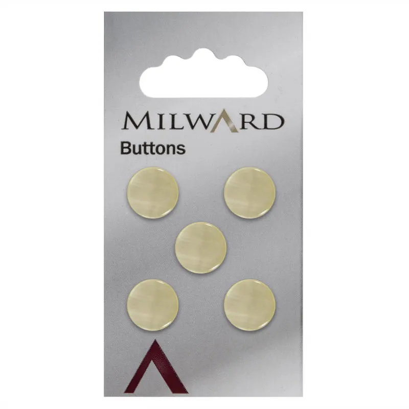 Milward Ronde Knoop Zachtgeel Glans 11mm (5 stuks)