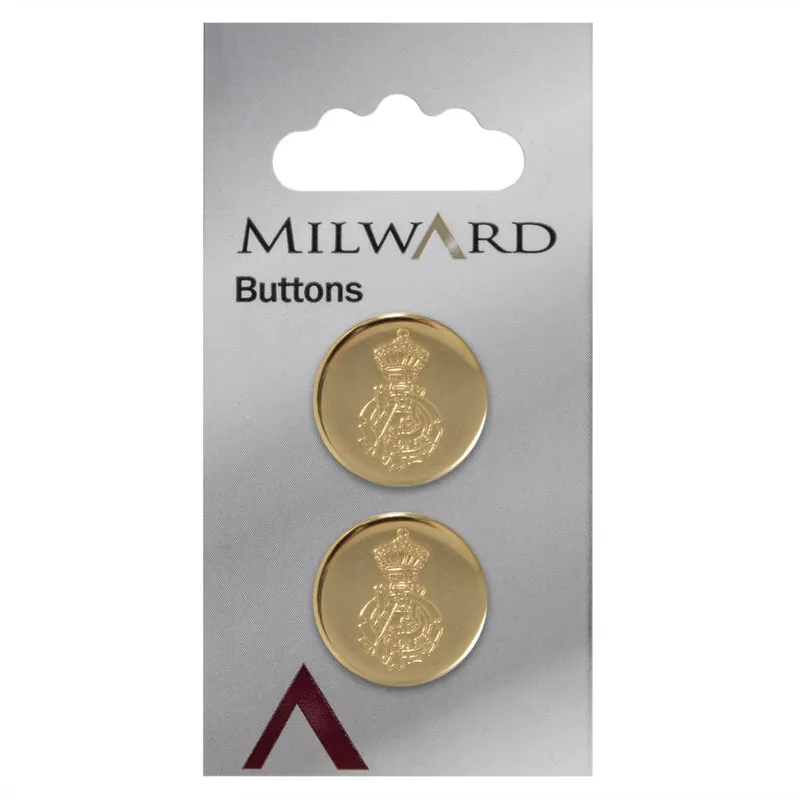 Milward Knoop Metaal Wapenschild Goud 20mm (2 stuks)