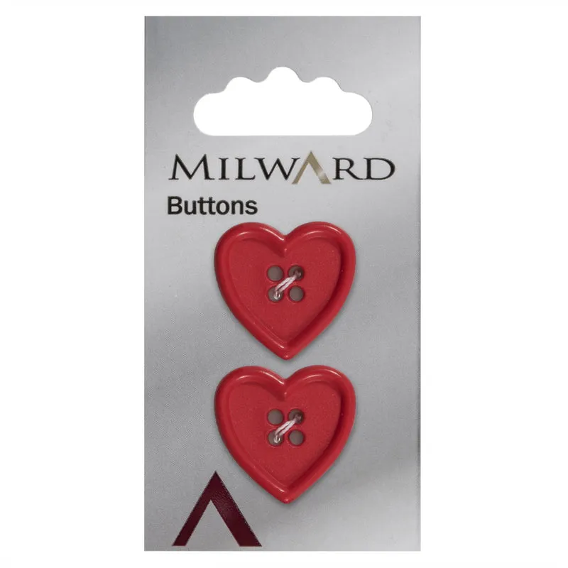 Milward Knoop Hart Rood 22mm (2 stuks)