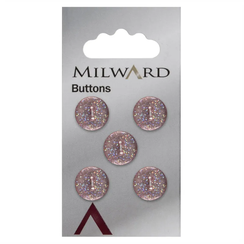 Milward Knoop Licht Roze Glitter 12mm (5 stuks)