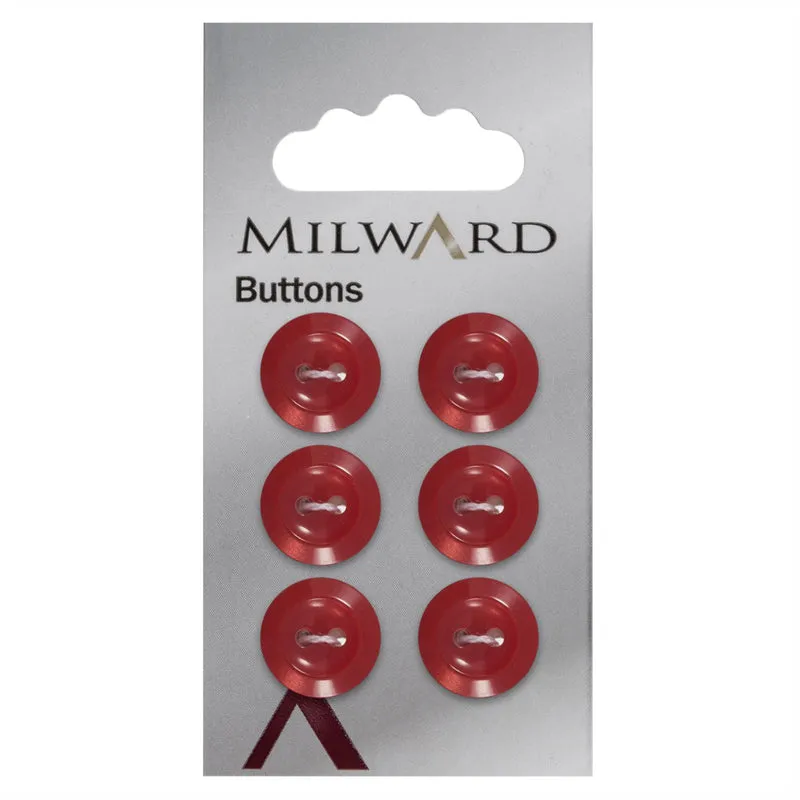 Milward Knoop Rood Met Opstaande Rand 13mm (6 stuks)