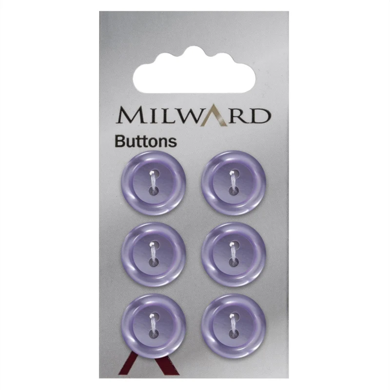 Milward Knoop Lila Glans Met Opstaande Rand 15mm (6 stuks)