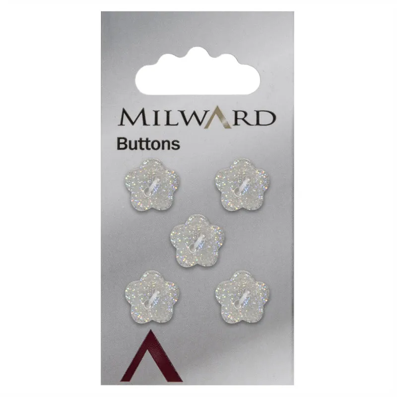 Milward Bloem Knoop Transparant Glitter 13mm (5 stuks)