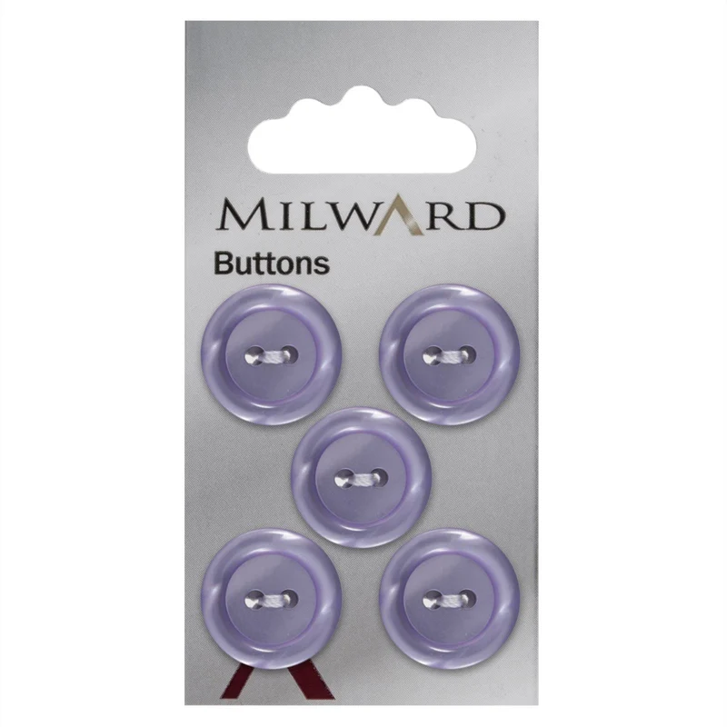 Milward Knoop Lila Glans Met Opstaande Rand 17mm (5 stuks)