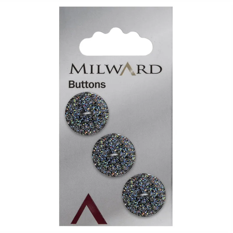 Milward Knoop Zwart/Grijs Glitter 17mm (3 stuks)