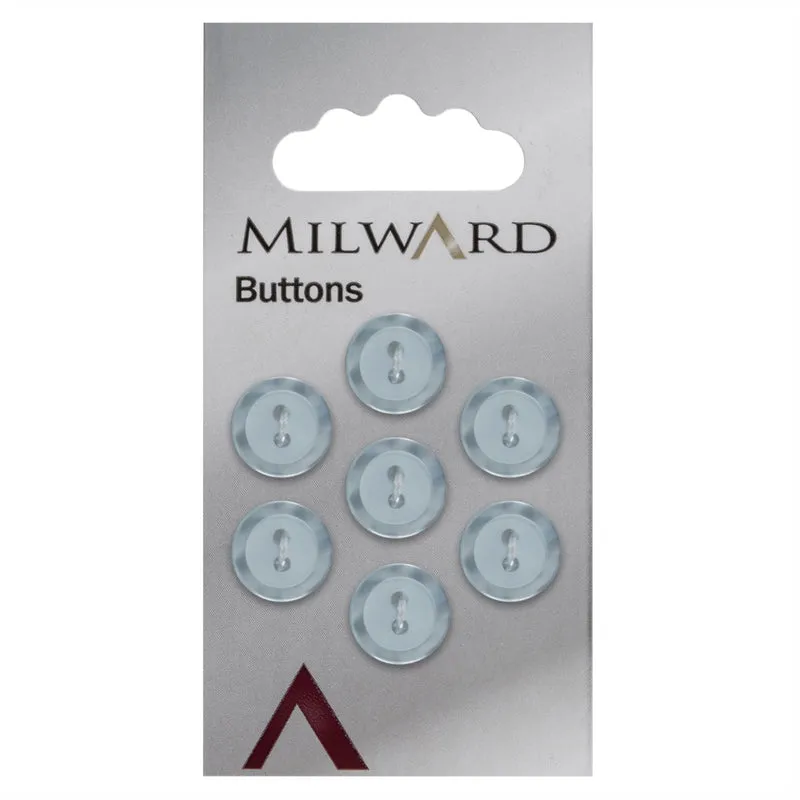 Milward Knoop Blauw Met Parelmoer Rand 11mm (7 stuks)