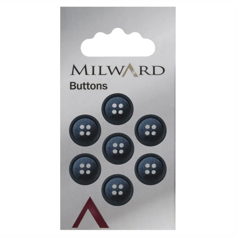 Milward Knoop Donkerblauw Glans 15mm (7 stuks)