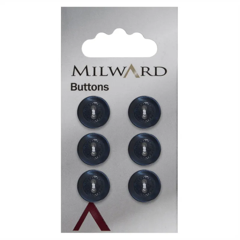 Milward Knoop Donkerblauw Met Bloem 12mm (6 stuks)