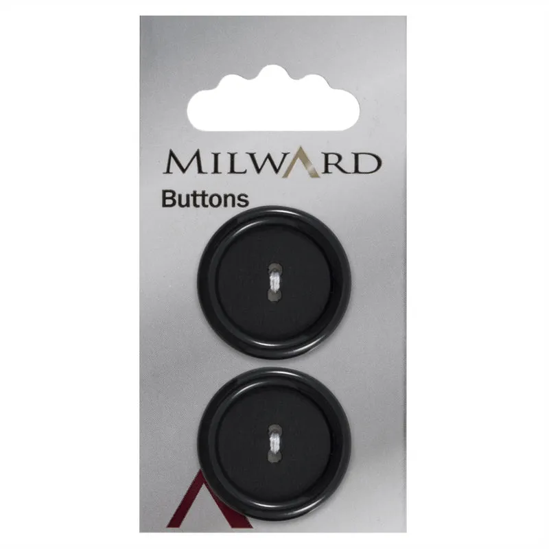 Milward Knoop Zwart Mat 27mm (2 stuks)