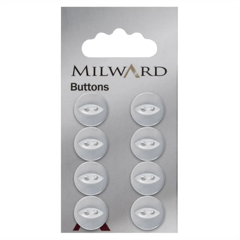 Milward Parelmoer Knoop Rond met Ellips Wit 13mm (8 stuks)
