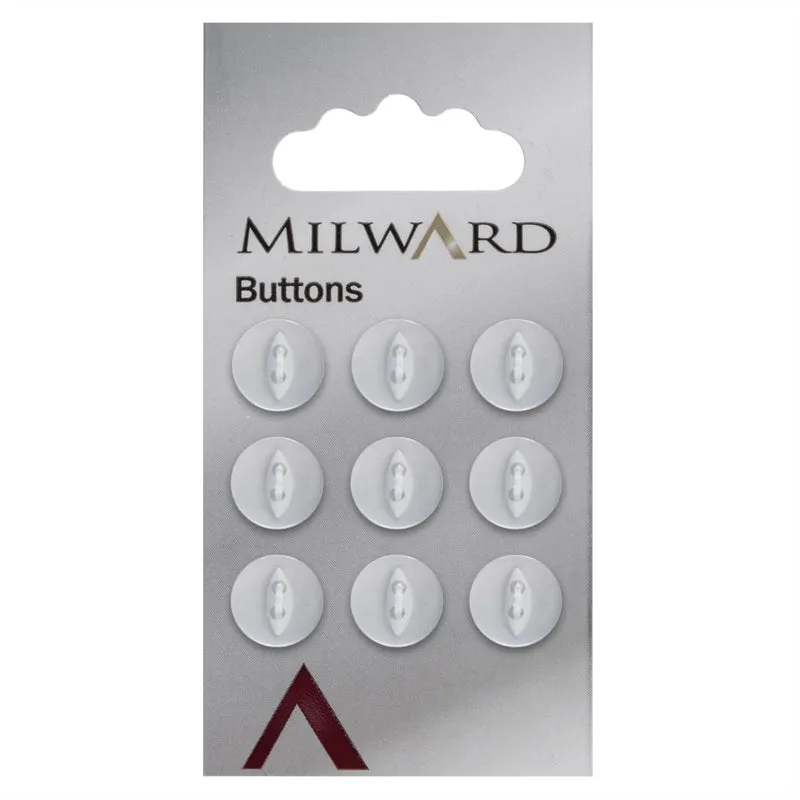 Milward Parelmoer Knoop Rond met Ellips Wit 11mm (9 stuks)
