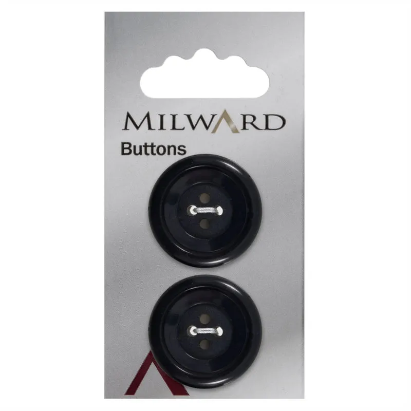 Milward Knoop Blauw/Zwart Met Sierrand 25mm (2 stuks)