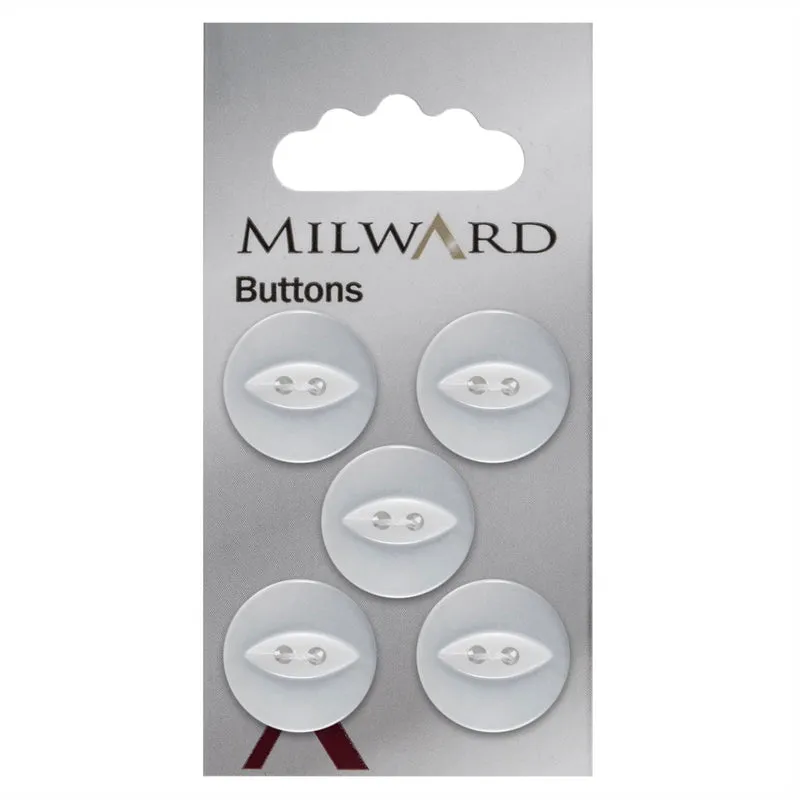 Milward Parelmoer Knoop Rond met Ellips Wit 19mm (5 stuks)
