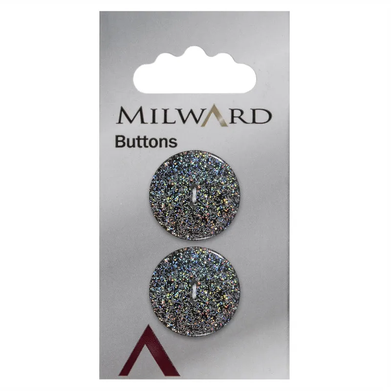 Milward Glitter Knoop 22mm (2 stuks)