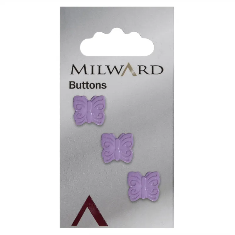 Milward Knoop Paarse Vlinder 18mm (3 stuks)