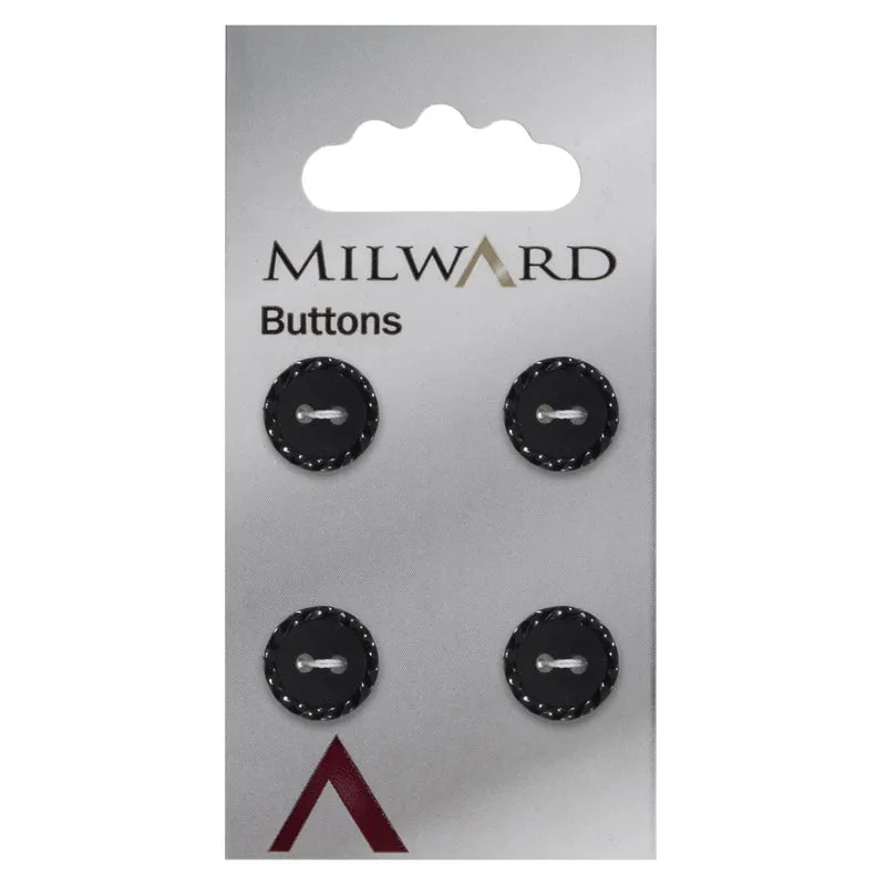 Milward Knoop Mat met Reliëf Rand Zwart 12mm (4 stuks)