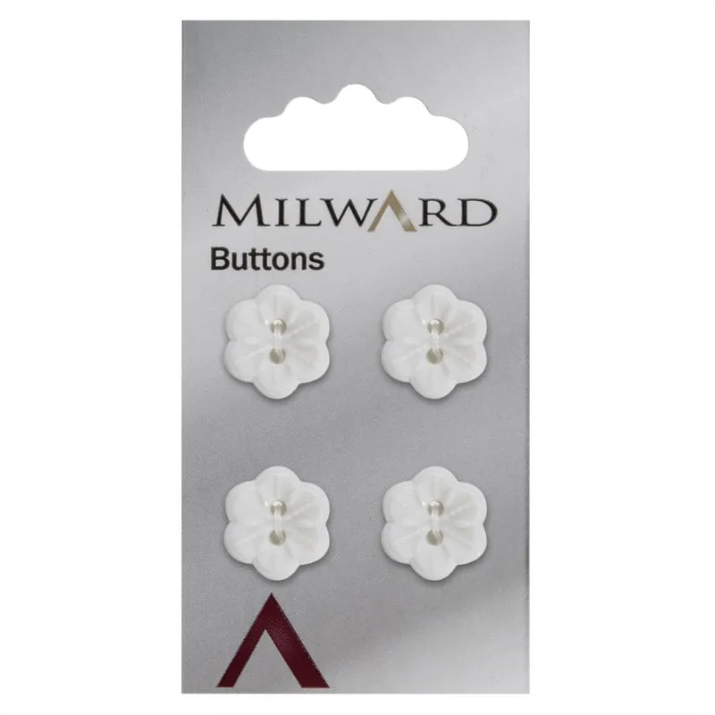 Milward Knoop Witte Bloem 15mm (4 stuks)