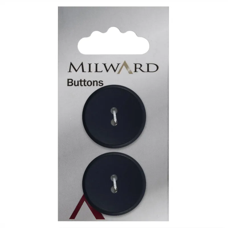 Milward Ronde Knoop Mat Donkerblauw 25mm (2 stuks)