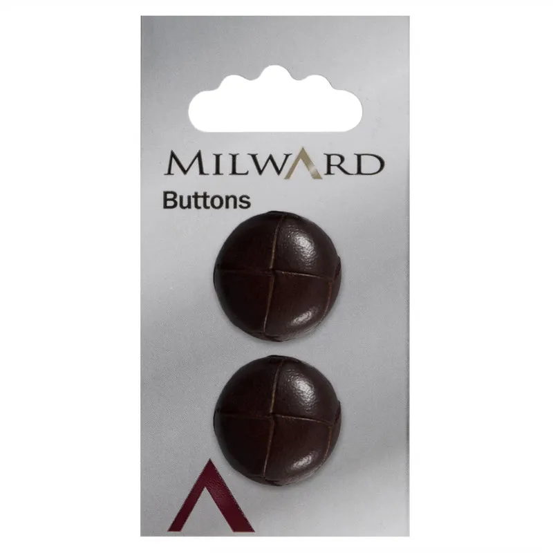 Milward Knoop Leder 02 Donkerbruin 20mm (2 stuks)