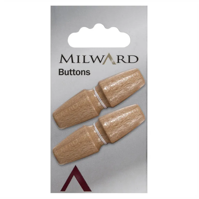 Milward Knoop Knebel Hout 45 mm (2 stuks)