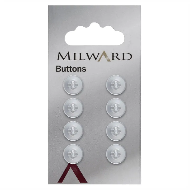 Milward Knoop Parelmoer Wit met Rand 10mm (8 stuks)