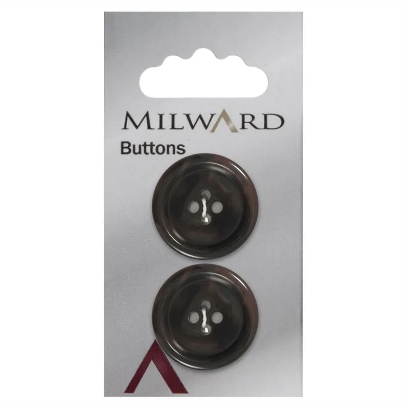 Milward Ronde Knoop (0,5cm dik) Donkerbruin 25mm (2 stuks)