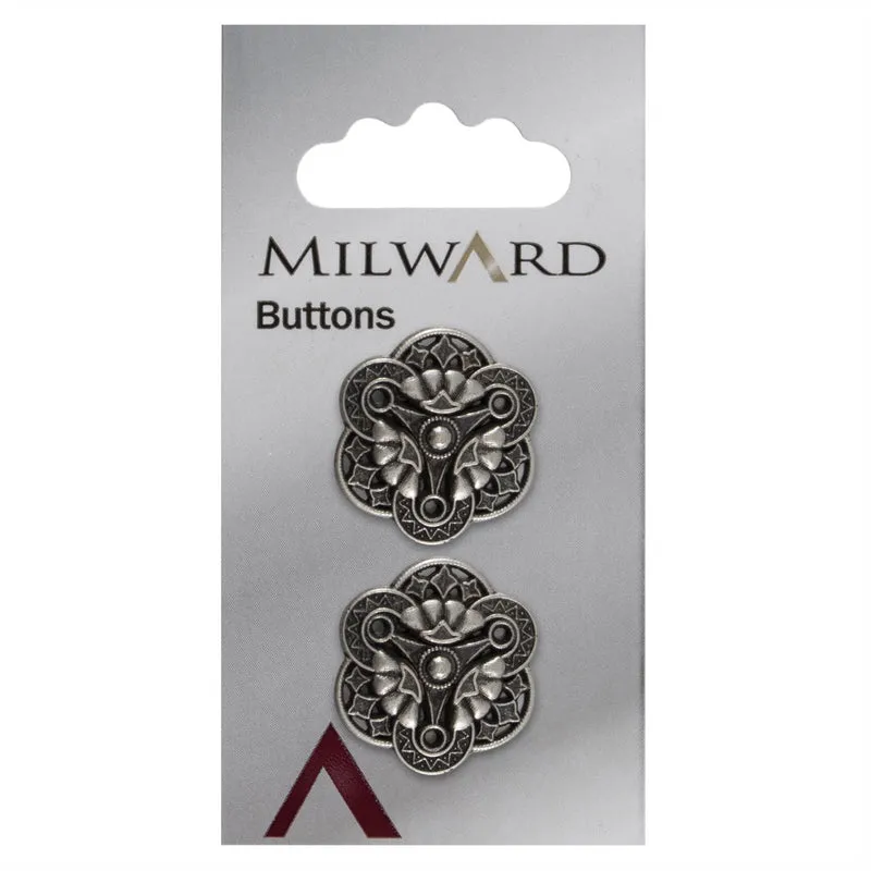 Milward Knoop Metaal Zilver/Zwart 22mm (2 stuks)
