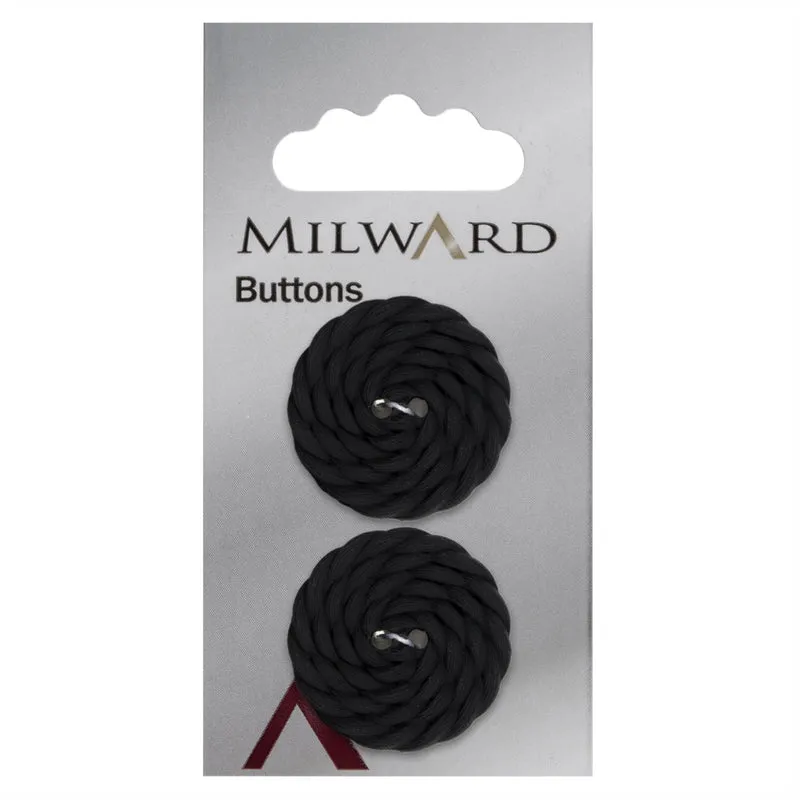 Milward Knoop met Gevlochten Werkje Zwart 27mm (2 stuks)