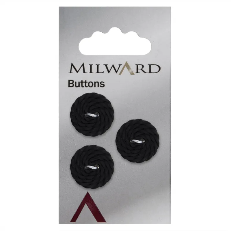 Milward Knoop met Gevlochten Werkje Zwart 19mm (3 stuks)