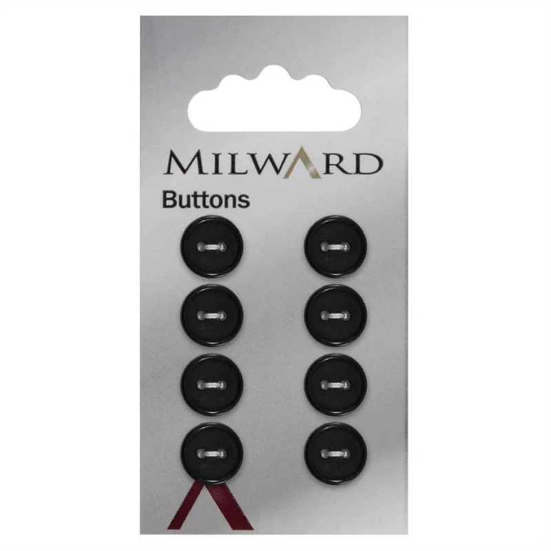 Milward Ronde Matte Knoop Zwart 11mm (8 stuks)