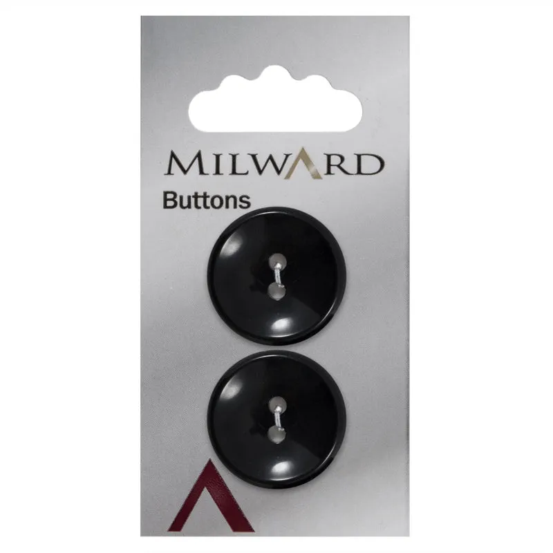 Milward Ronde Knoop Zwart 25mm (2 stuks)