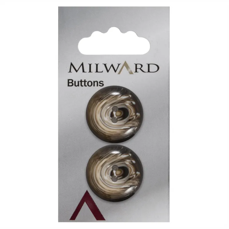 Milward Glanzende Knoop Zwart/Wit/Bruin 22mm (2 stuks)
