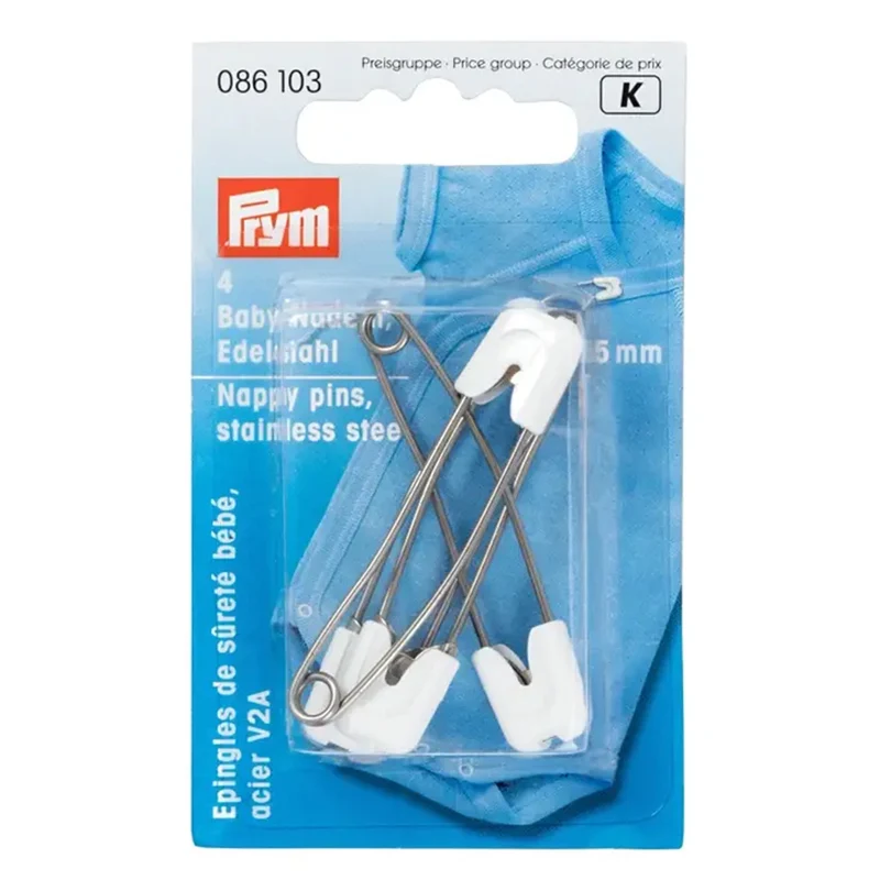 Prym Babyveiligheidsspelden Edelstaal 55 mm Wit