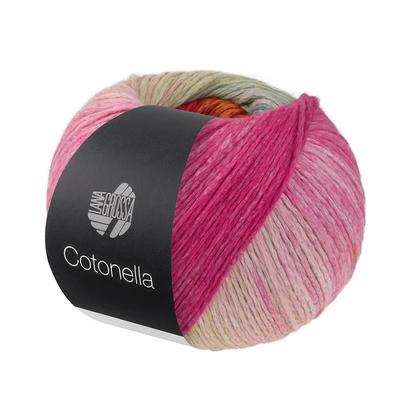 Lana Grossa Cotonella 019 Camel/Roze/Fuchsia/Roodviolet/Grijs/Lila/Geeloranje/Rood/Geel