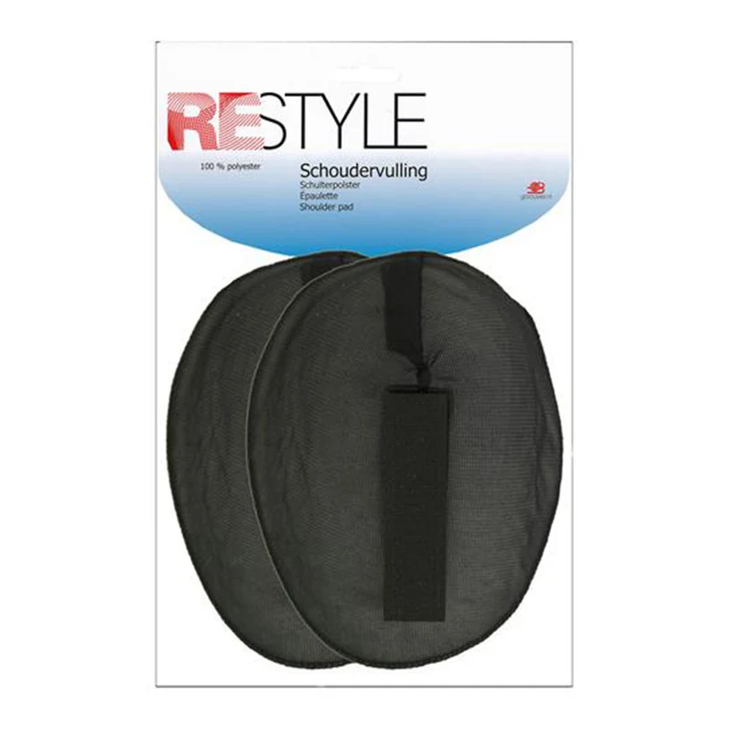 Restyle Schoudervulling Raglan met Klittenband 15mm Dik 000 Zwart