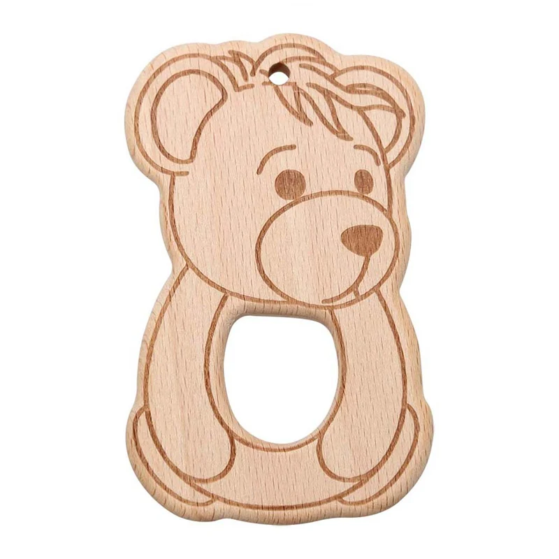 Go Handmade Houten Bijtdier Teddy Beer