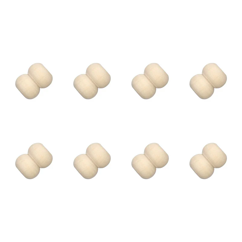Rico Macramé Houten Kralen 17x22mm Natural - 8 stuks
