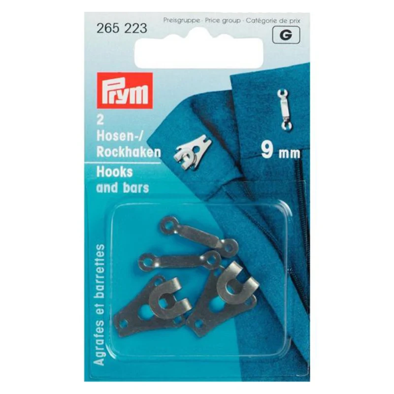 Prym Broek- en Rokhaken met Staafjes Zwart 9 mm